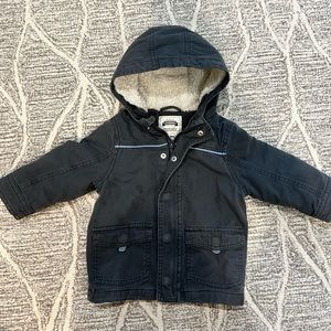 Gymboree gray hooded utility jacket size 12-24 months